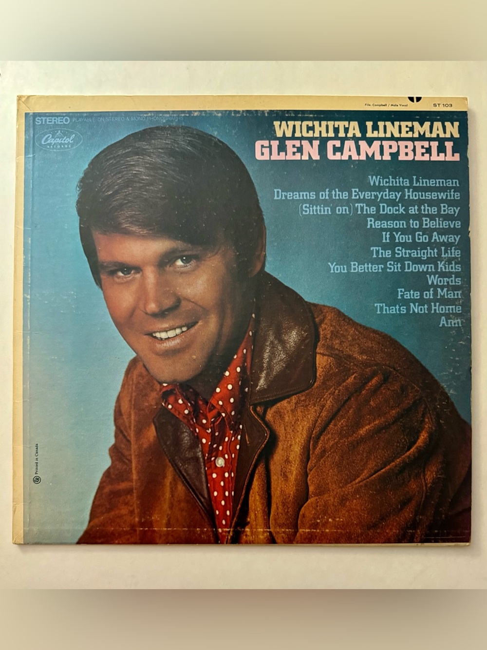 VINTAGE GLEN CAMPBELL WICHITA LINEMAN VINYL 12” LP